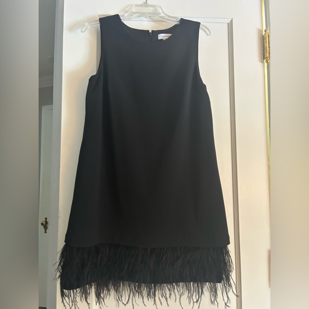 Never work fun feather trim LBD
